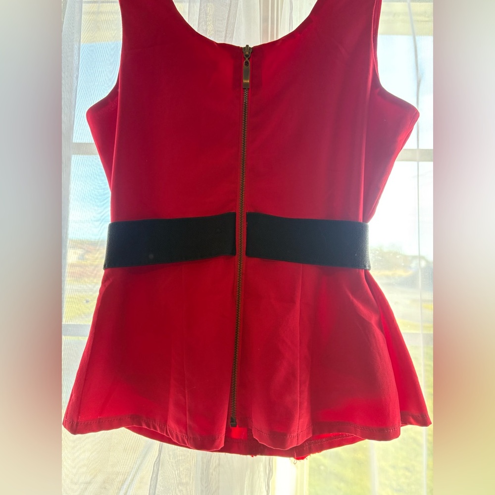 Alythea Vibrant Red Ruffled Blouse - Picture 3 of 16